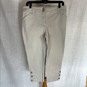 NWOT Charter Club cropped khakis with cute button detail